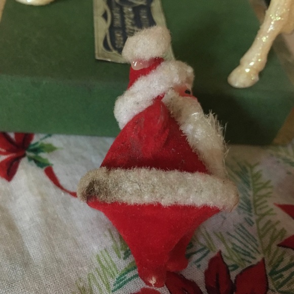 Vintage flocked pipe cleaner Santa Christmas - Picture 6 of 10